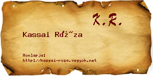 Kassai Róza névjegykártya